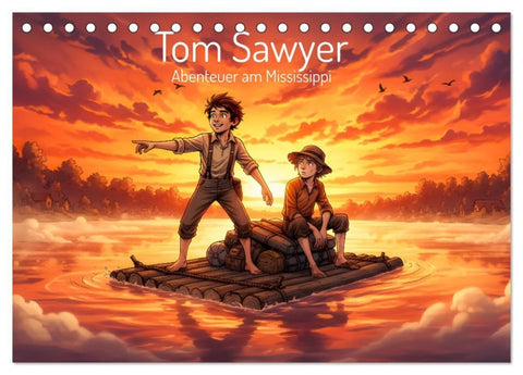 Tom Sawyer – Abenteuer am Mississippi (Tischkalender 2027 DIN A5 quer), CALVENDO Monatskalender