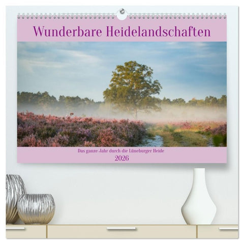 Wunderbare Heidelandschaften (hochwertiger Premium Wandkalender 2026 DIN A2 quer), Kunstdruck in Hochglanz