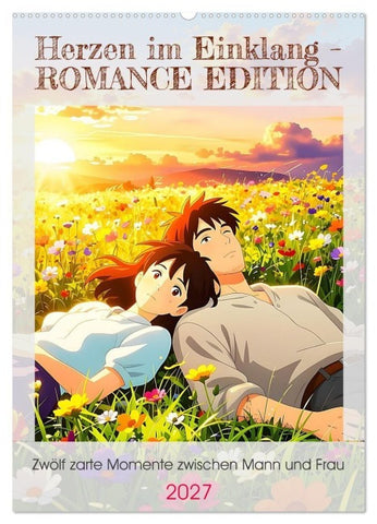 Herzen im Einklang – ROMANCE EDITION (Wandkalender 2027 DIN A2 hoch), CALVENDO Monatskalender