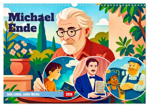 Michael Ende (Wandkalender 2026 DIN A3 quer), CALVENDO Monatskalender