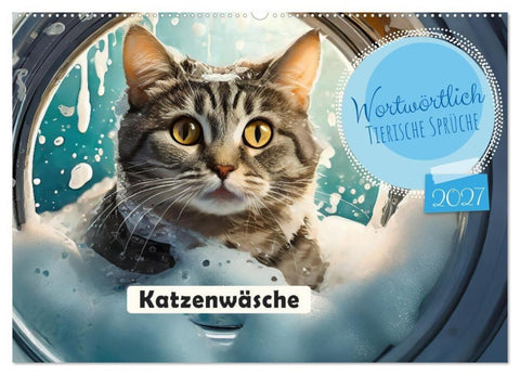 Wortwörtlich - Tierische Sprüche (Wandkalender 2027 DIN A2 quer), CALVENDO Monatskalender