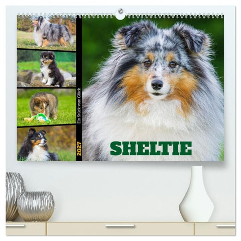Sheltie - Ein Stück vom Glück (hochwertiger Premium Wandkalender 2027 DIN A2 quer), Kunstdruck in Hochglanz