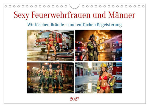 Sexy Feuerwehrfrauen und Männer (Wandkalender 2027 DIN A4 quer), CALVENDO Monatskalender