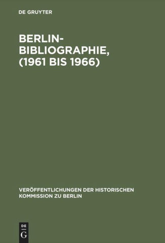 Berlin-Bibliographie, (1961 bis 1966)