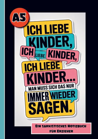 Fluch Buch Erzieher- Lustiges Geschenk für Kita Personal, mit sarkastischen Sprüchen. Notizbuch Erzieher.
