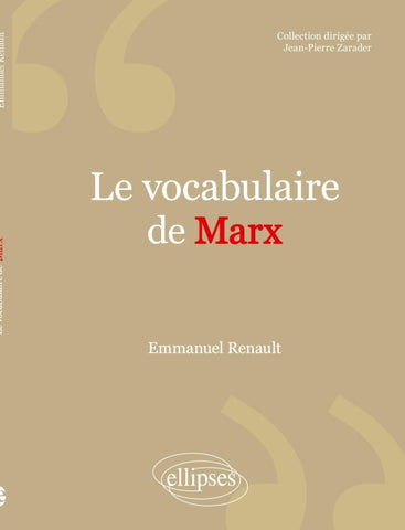 Le vocabulaire de Marx