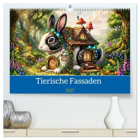 Tierische Fassaden (hochwertiger Premium Wandkalender 2027 DIN A2 quer), Kunstdruck in Hochglanz