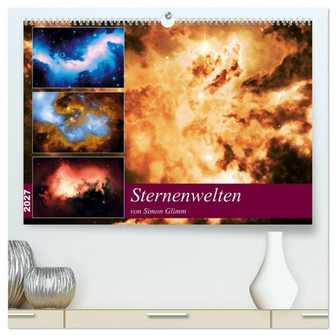 Sternenwelten (hochwertiger Premium Wandkalender 2027 DIN A2 quer), Kunstdruck in Hochglanz