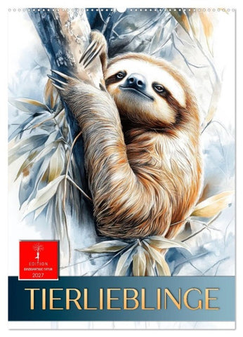 Tierlieblinge (Wandkalender 2027 DIN A2 hoch), CALVENDO Monatskalender