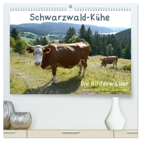 Schwarzwald-Kühe - Die Hinterwälder (hochwertiger Premium Wandkalender 2027 DIN A2 quer), Kunstdruck in Hochglanz