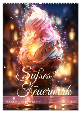 Süßes Feuerwerk (Wandkalender 2027 DIN A2 hoch), CALVENDO Monatskalender