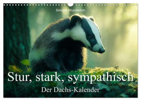 Stur, stark, sympathisch - Der Dachs - Kalender (Wandkalender 2027 DIN A3 quer), CALVENDO Monatskalender