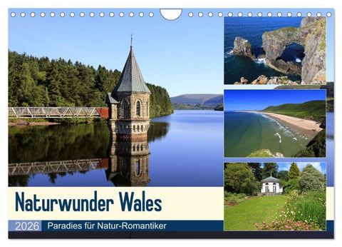 Naturwunder Wales (Wandkalender 2026 DIN A4 quer), CALVENDO Monatskalender