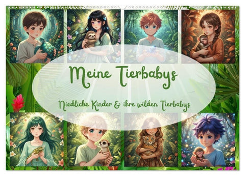 Meine Tierbabys (Wandkalender 2027 DIN A2 quer), CALVENDO Monatskalender