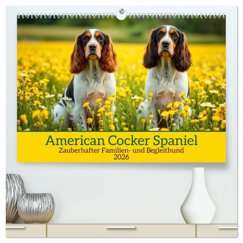 American Cocker Spaniel (hochwertiger Premium Wandkalender 2026 DIN A2 quer), Kunstdruck in Hochglanz