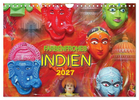 Farbenfrohes Indien (Wandkalender 2027 DIN A4 quer), CALVENDO Monatskalender