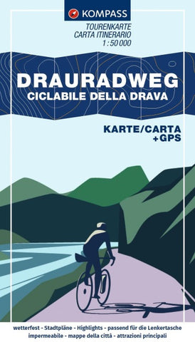 KOMPASS Fahrrad-Tourenkarte Drauradweg – Ciclabile della Drava 1:50.000