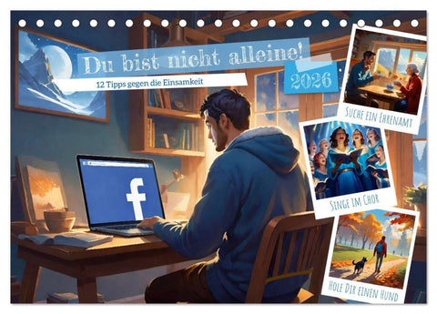 Du bist nicht alleine! (Tischkalender 2026 DIN A5 quer), CALVENDO Monatskalender