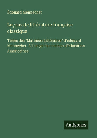 Leçons de littérature française classique