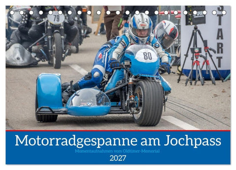 Motorradgespanne am Jochpass (Tischkalender 2027 DIN A5 quer), CALVENDO Monatskalender