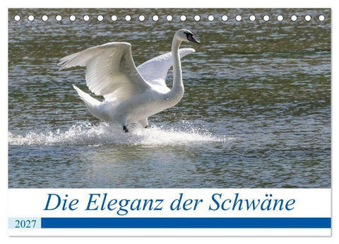 Die Eleganz der Schwäne (Tischkalender 2027 DIN A5 quer), CALVENDO Monatskalender