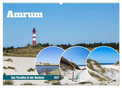 Amrum - Das Paradies in der Nordsee (Wandkalender 2027 DIN A2 quer), CALVENDO Monatskalender