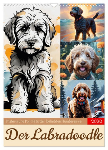 Der Labradoodle (Wandkalender 2026 DIN A3 hoch), CALVENDO Monatskalender
