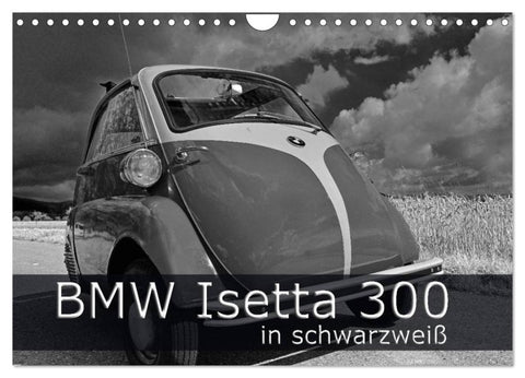 BMW Isetta 300 in schwarzweiß (Wandkalender 2026 DIN A4 quer), CALVENDO Monatskalender