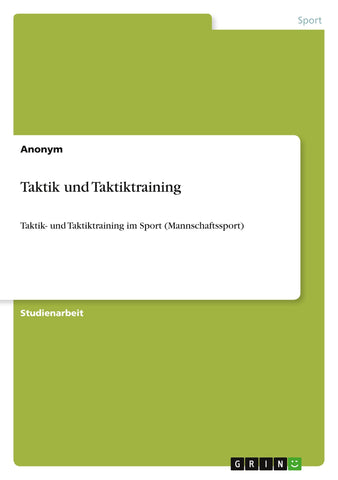 Taktik und Taktiktraining