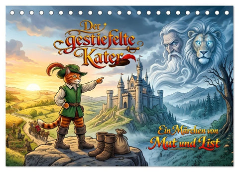 Der gestiefelte Kater – Ein Märchen von Mut und List (Tischkalender 2027 DIN A5 quer), CALVENDO Monatskalender