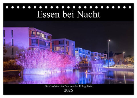 Essen bei Nacht (Tischkalender 2026 DIN A5 quer), CALVENDO Monatskalender