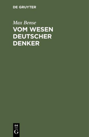 Vom Wesen deutscher Denker