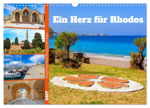 Ein Herz für Rhodos (Wandkalender 2027 DIN A3 quer), CALVENDO Monatskalender