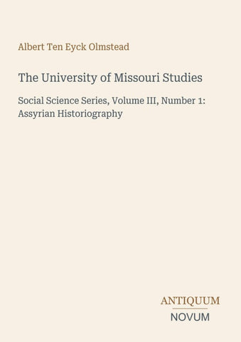 The University of Missouri Studies