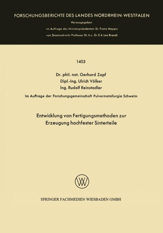 Entwicklung von Fertigungsmethoden zur Erzeugung hochfester Sinterteile