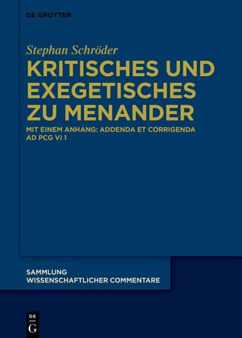 Kritisches und Exegetisches zu Menander