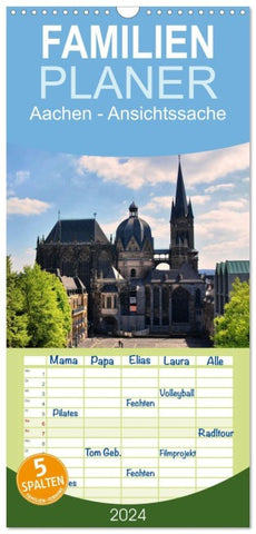 Familienplaner 2026 - Aachen - Ansichtssache mit 5 Spalten (Wandkalender, 21 x 45 cm) CALVENDO