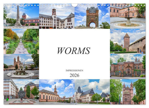 Worms Impressionen (Wandkalender 2026 DIN A3 quer), CALVENDO Monatskalender
