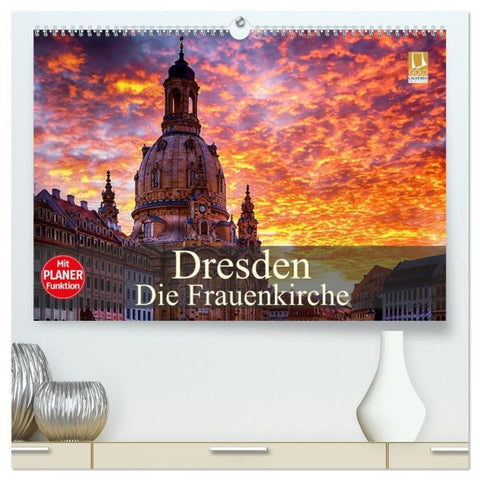 Dresden - Die Frauenkirche (hochwertiger Premium Wandkalender 2026 DIN A2 quer), Kunstdruck in Hochglanz