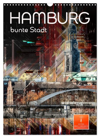 Hamburg bunte Stadt (Wandkalender 2027 DIN A3 hoch), CALVENDO Monatskalender