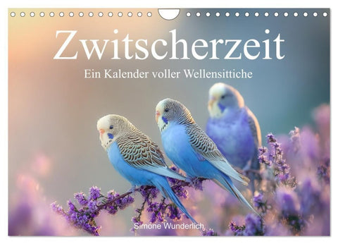 Zwitscherzeit - Ein Kalender voller Wellensittiche (Wandkalender 2027 DIN A4 quer), CALVENDO Monatskalender