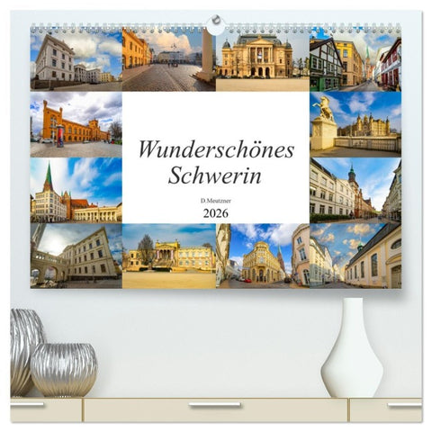 Wunderschönes Schwerin (hochwertiger Premium Wandkalender 2026 DIN A2 quer), Kunstdruck in Hochglanz