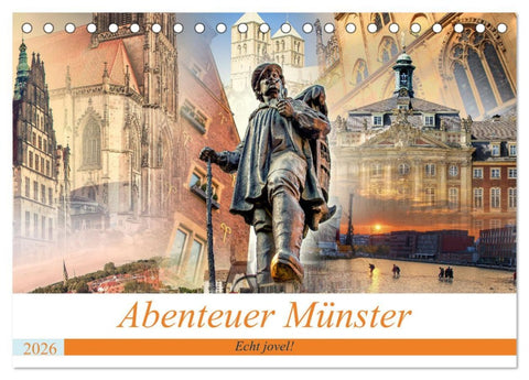 Abenteuer Münster - Echt jovel! (Tischkalender 2026 DIN A5 quer), CALVENDO Monatskalender