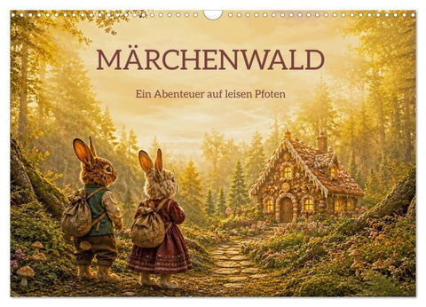 MÄRCHENWALD - Ein Abenteuer auf leisen Pfoten (Wandkalender 2027 DIN A3 quer), CALVENDO Monatskalender