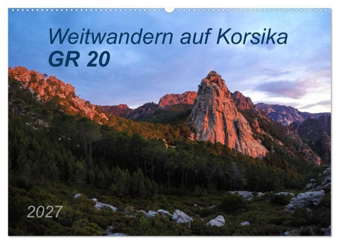 Weitwandern auf Korsika GR 20 (Wandkalender 2027 DIN A2 quer), CALVENDO Monatskalender