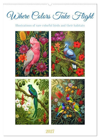 Where Colors Take Flight (Wall Calendar 2027 DIN A2 portrait), CALVENDO 12 Month Wall Calendar