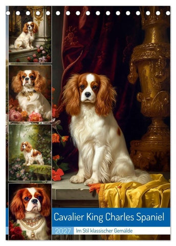 Cavalier King Charles Spaniel (Tischkalender 2027 DIN A5 hoch), CALVENDO Monatskalender