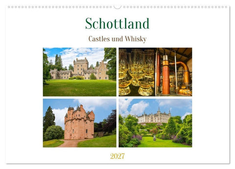 Schottland - Castles und Whisky (Wandkalender 2027 DIN A2 quer), CALVENDO Monatskalender