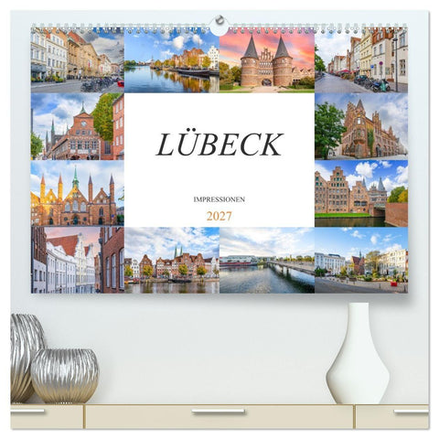 Lübeck Impressionen (hochwertiger Premium Wandkalender 2027 DIN A2 quer), Kunstdruck in Hochglanz