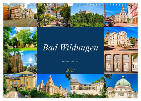 Bad Wildungen, Kurstadt mit Herz (Wandkalender 2027 DIN A3 quer), CALVENDO Monatskalender